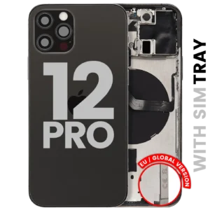 Back Housing W/ Small Parts For iPhone 12 Pro (EU / Global Version) (Used OEM Pull: Grade B) (Graphite)