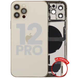 Back Housing W/ Charging Port Flex & Small Parts For iPhone 12 Pro (US Version) (Used OEM Pull: Grade A) (Gold)