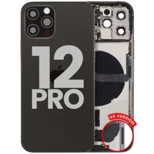 Back Housing W/ Charging Port Flex & Small Parts For iPhone 12 Pro (US Version) (Used OEM Pull: Grade A) (Graphite)