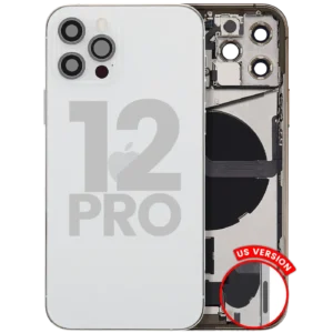 Back Housing W/ Charging Port Flex & Small Parts For iPhone 12 Pro (US Version) (Used OEM Pull: Grade B) (Silver)