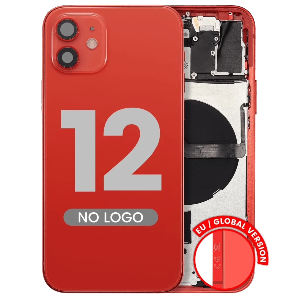 Back Housing W/ Small Parts For iPhone 12 (EU / Global Version) (Aftermarket Plus) (Red)