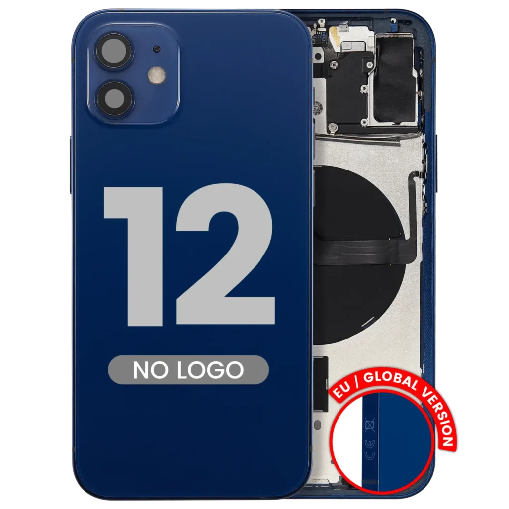 Back Housing W/ Small Parts For iPhone 12 (EU / Global Version) (Aftermarket Plus) (Blue)