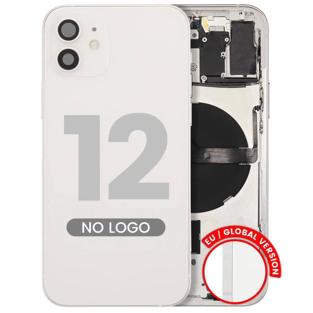 Back Housing W/ Small Parts For iPhone 12 (EU / Global Version) (Aftermarket Plus) (White)