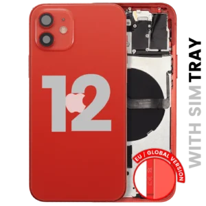 Back Housing W/ Small Parts For iPhone 12 (EU / Global Version) (Used OEM Pull: Grade A) (Red)