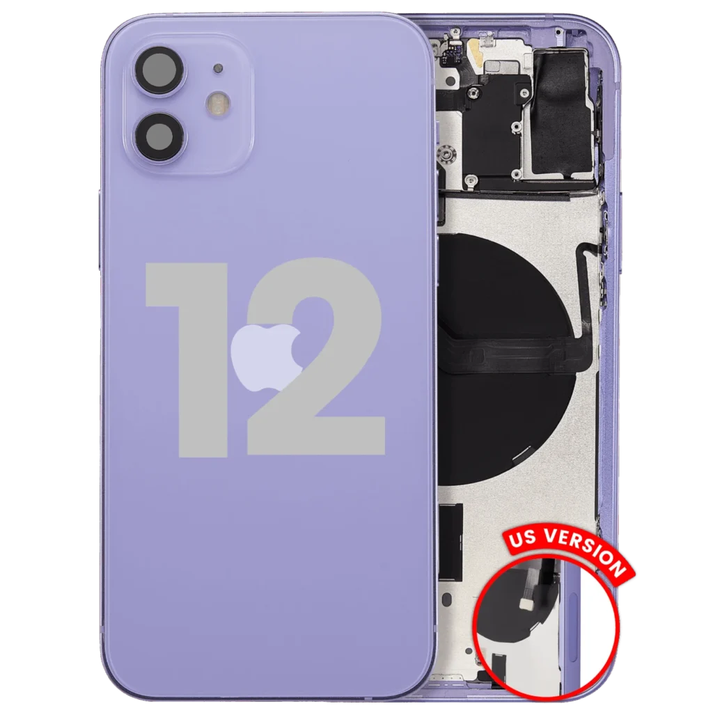 Back Housing W/ Small Parts For iPhone 12 (US Version) (Used OEM Pull: Grade B) (Purple)