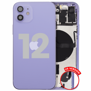 Back Housing W/ Small Parts For iPhone 12 (US Version) (Used OEM Pull: Grade C) (Purple)