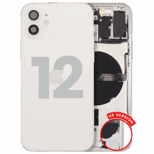 Back Housing W/ Small Parts For iPhone 12 (US Version) (Used OEM Pull: Grade B) (White)