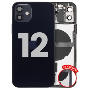 Back Housing W/ Small Parts For iPhone 12 (US Version) (Used OEM Pull: Grade C) (Black)