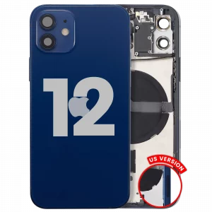 Back Housing W/ Small Parts For iPhone 12 (US Version) (Used OEM Pull: Grade C) (Blue)
