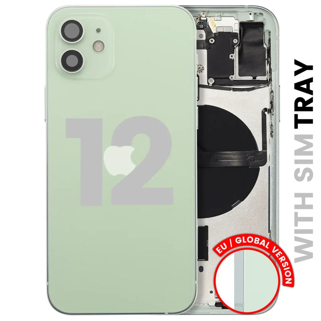 Back Housing W/ Small Parts For iPhone 12 (EU / Global Version) (Used OEM Pull: Grade B) (Green)