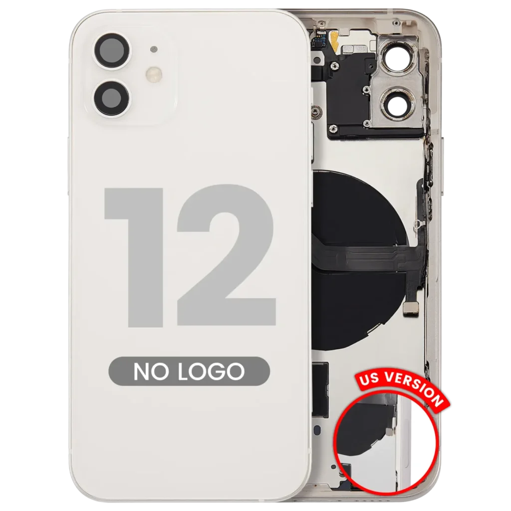 Back Housing W/ Small Parts For iPhone 12 (US Version) (Aftermarket Plus) (White)