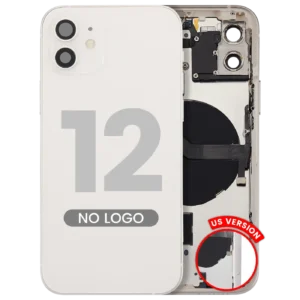 Back Housing W/ Small Parts For iPhone 12 (US Version) (Aftermarket Plus) (White)