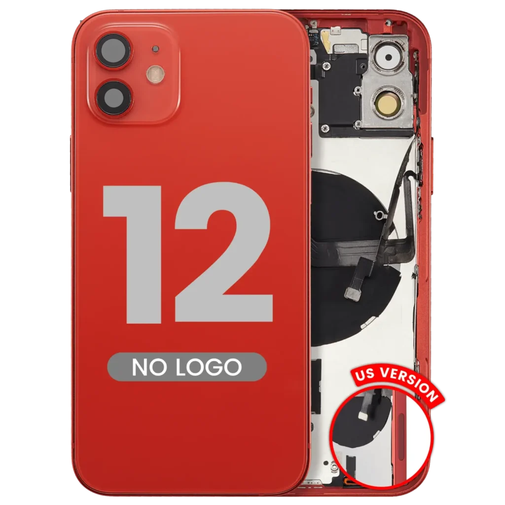 Back Housing W/ Small Parts For iPhone 12 (US Version) (Aftermarket Plus) (Red)