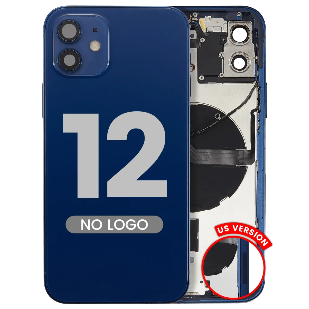 Back Housing W/ Small Parts For iPhone 12 (US Version) (Aftermarket Plus) (Blue)