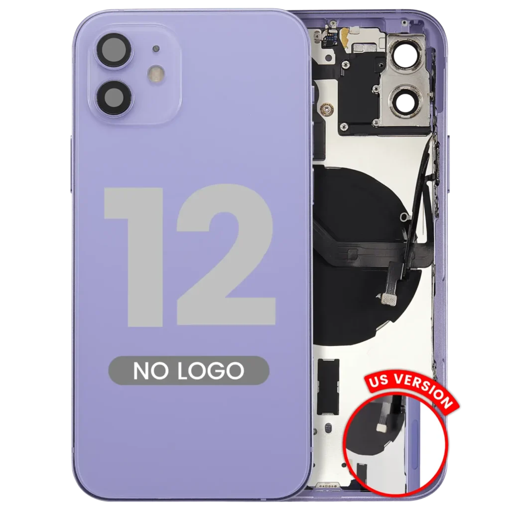 Back Housing W/ Small Parts For iPhone 12 (US Version) (Aftermarket Plus) (Purple)