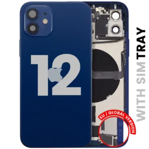 Back Housing W/ Charging Port Flex & Small Parts For iPhone 12 (EU / Global Version) (Used OEM Pull: Grade C) (Blue)
