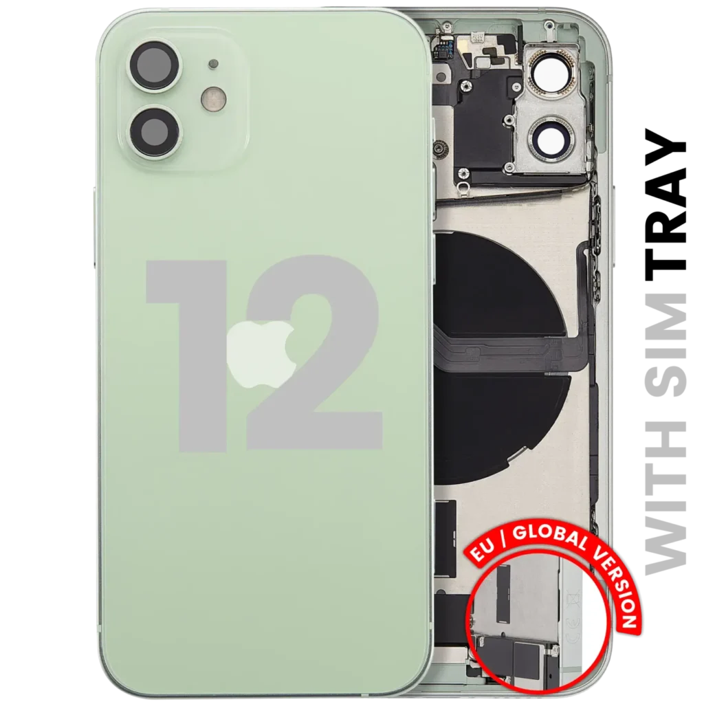 Back Housing W/ Charging Port Flex & Small Parts For iPhone 12 (EU / Global Version) (Used OEM Pull: Grade C) (Green)