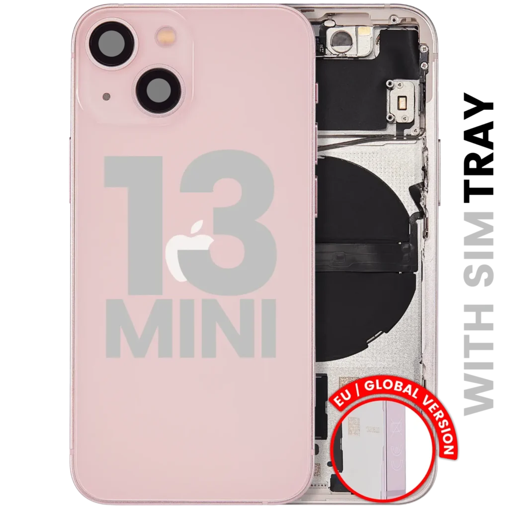 Back Housing W/ Small Parts For iPhone 13 Mini (EU / Global Version) (Used OEM Pull: Grade C) (Pink)
