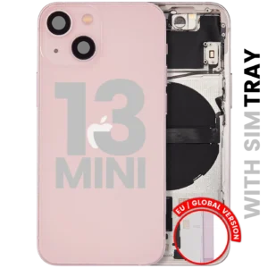Back Housing W/ Small Parts For iPhone 13 Mini (EU / Global Version) (Used OEM Pull: Grade C) (Pink)