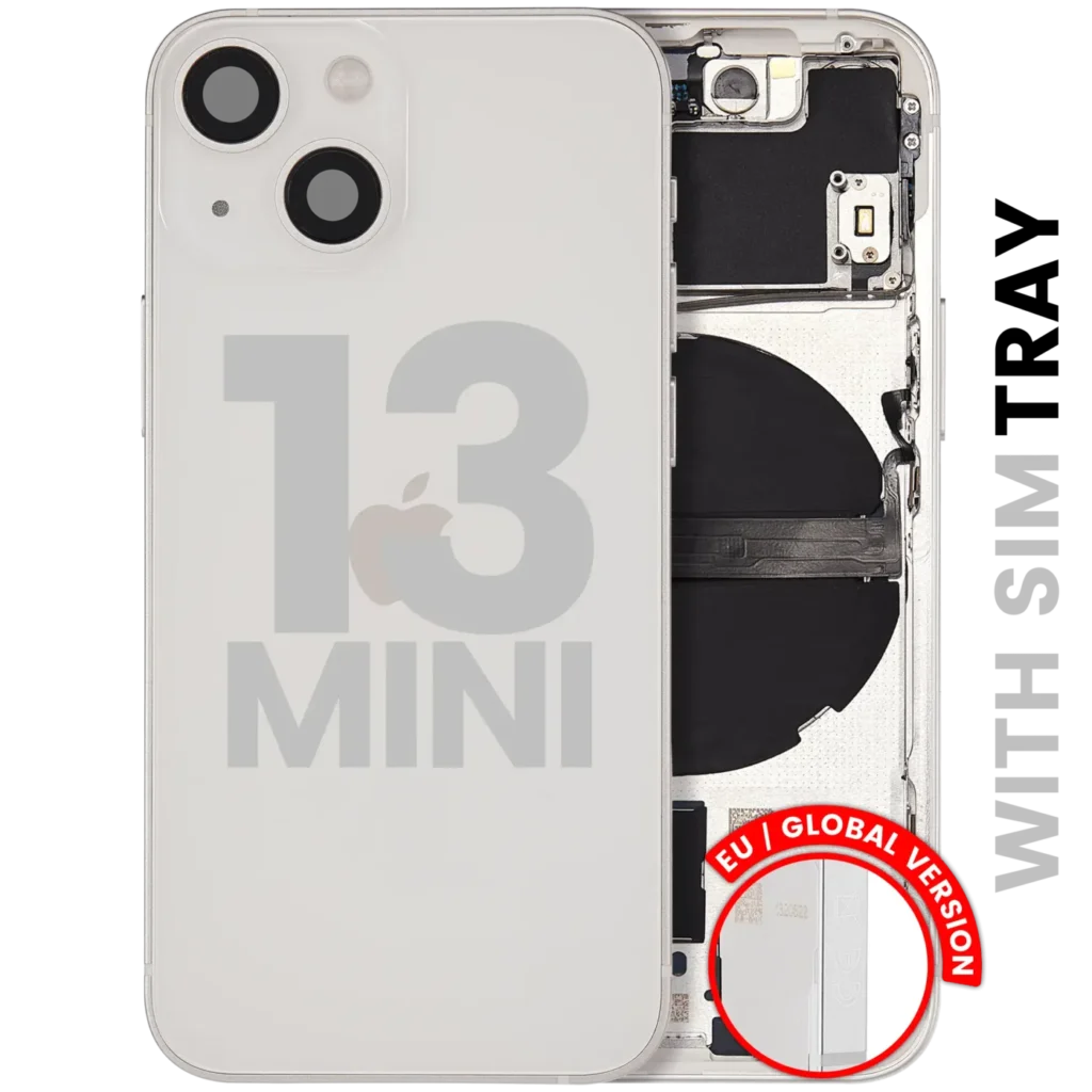 Back Housing W/ Small Parts For iPhone 13 Mini (EU / Global Version) (Used OEM Pull: Grade B) (Starlight)