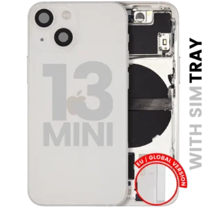 Back Housing W/ Small Parts For iPhone 13 Mini (EU / Global Version) (Used OEM Pull: Grade B) (Starlight)