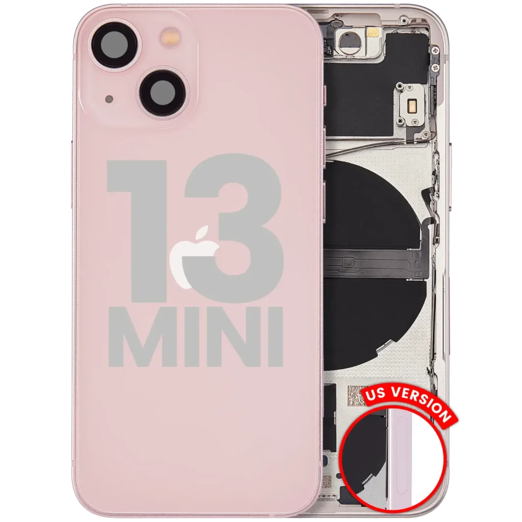 Back Housing W/ Small Parts For iPhone 13 Mini (US Version) (Used OEM Pull: Grade A) (Pink)