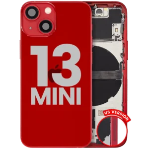 Back Housing W/ Small Parts For iPhone 13 Mini (US Version) (Used OEM Pull: Grade A) (Red)