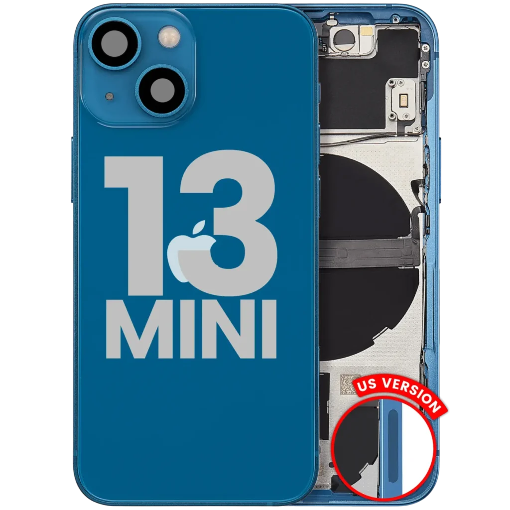 Back Housing W/ Small Parts For iPhone 13 Mini (US Version) (Used OEM Pull: Grade C) (Blue)