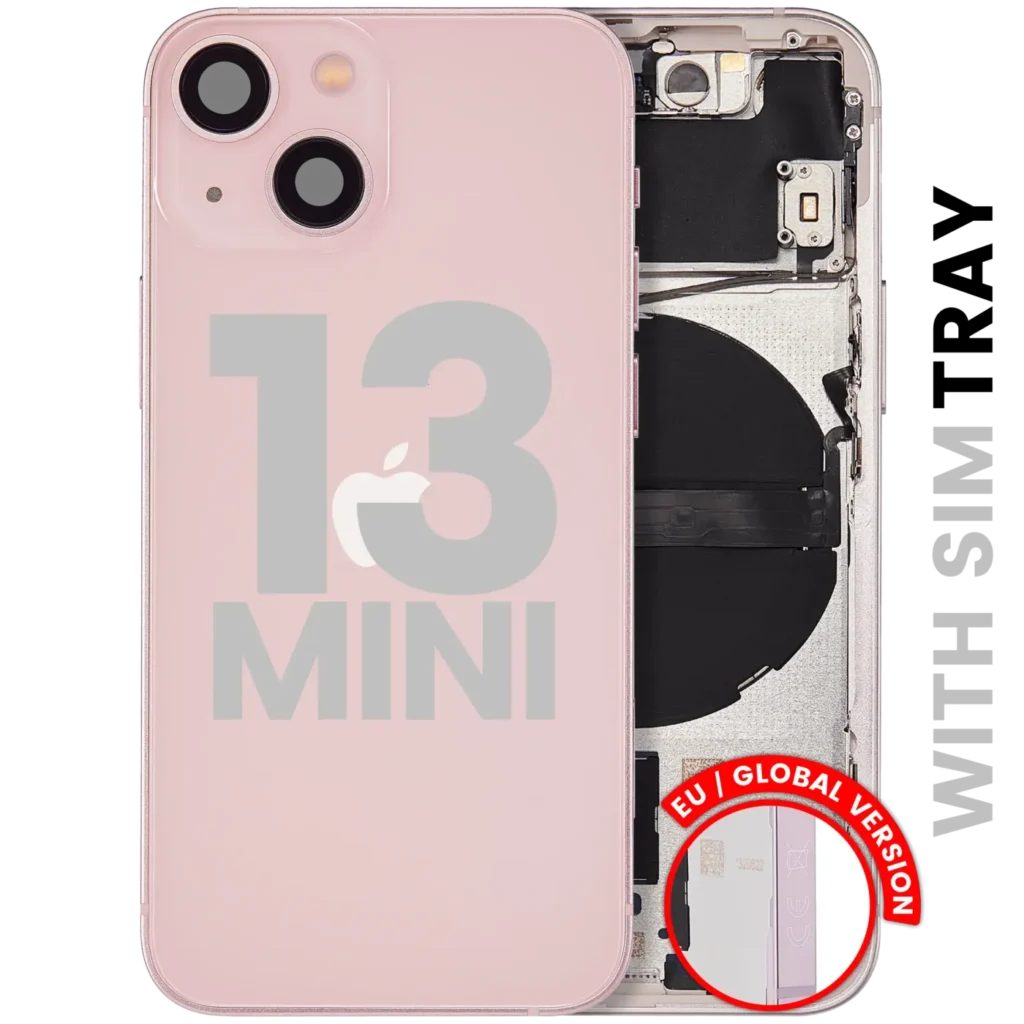 Back Housing W/ Small Parts For iPhone 13 Mini (EU / Global Version) (Used OEM Pull: Grade A) (Pink)
