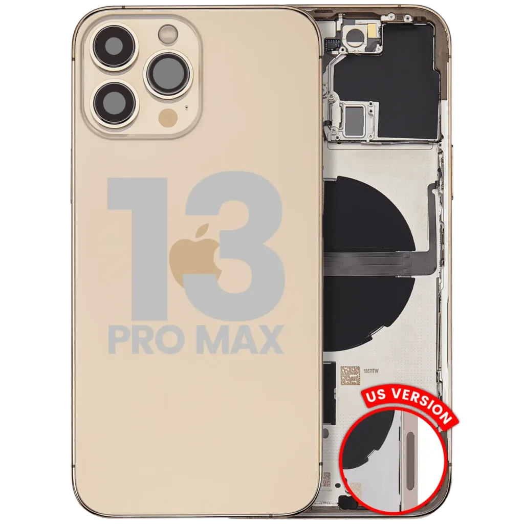 Back Housing W/ Small Parts For iPhone 13 Pro Max (US Version) (Used OEM Pull: Grade B) (Gold)