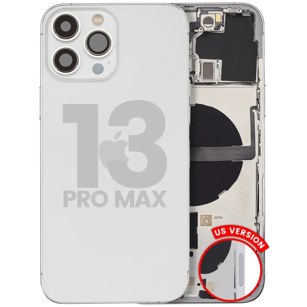 Back Housing W/ Small Parts For iPhone 13 Pro Max (US Version) (Used OEM Pull: Grade B) (Silver)