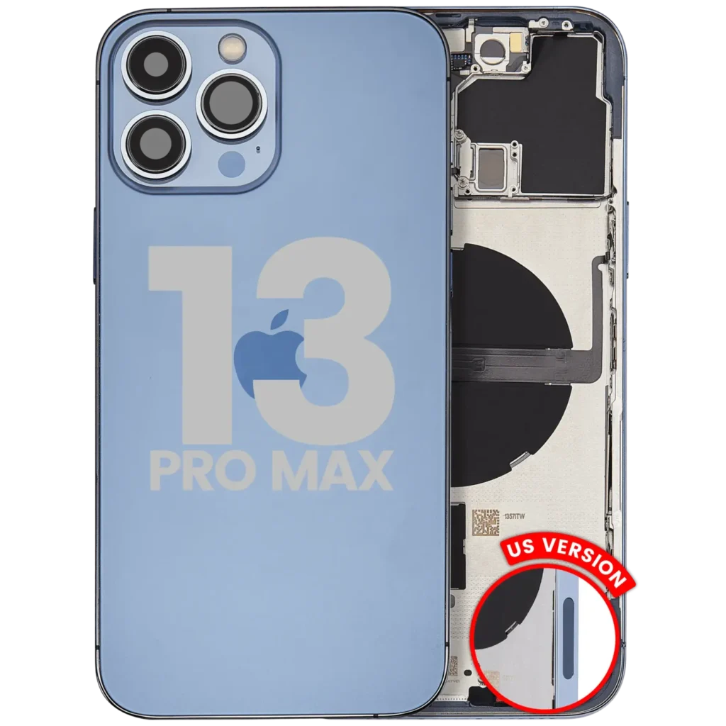 Back Housing W/ Small Parts For iPhone 13 Pro Max (US Version) (Used OEM Pull: Grade B) (Sierra Blue)