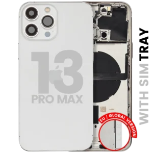 Back Housing W/ Small Parts For iPhone 13 Pro Max (EU / Global Version) (Used OEM Pull: Grade C) (Silver)