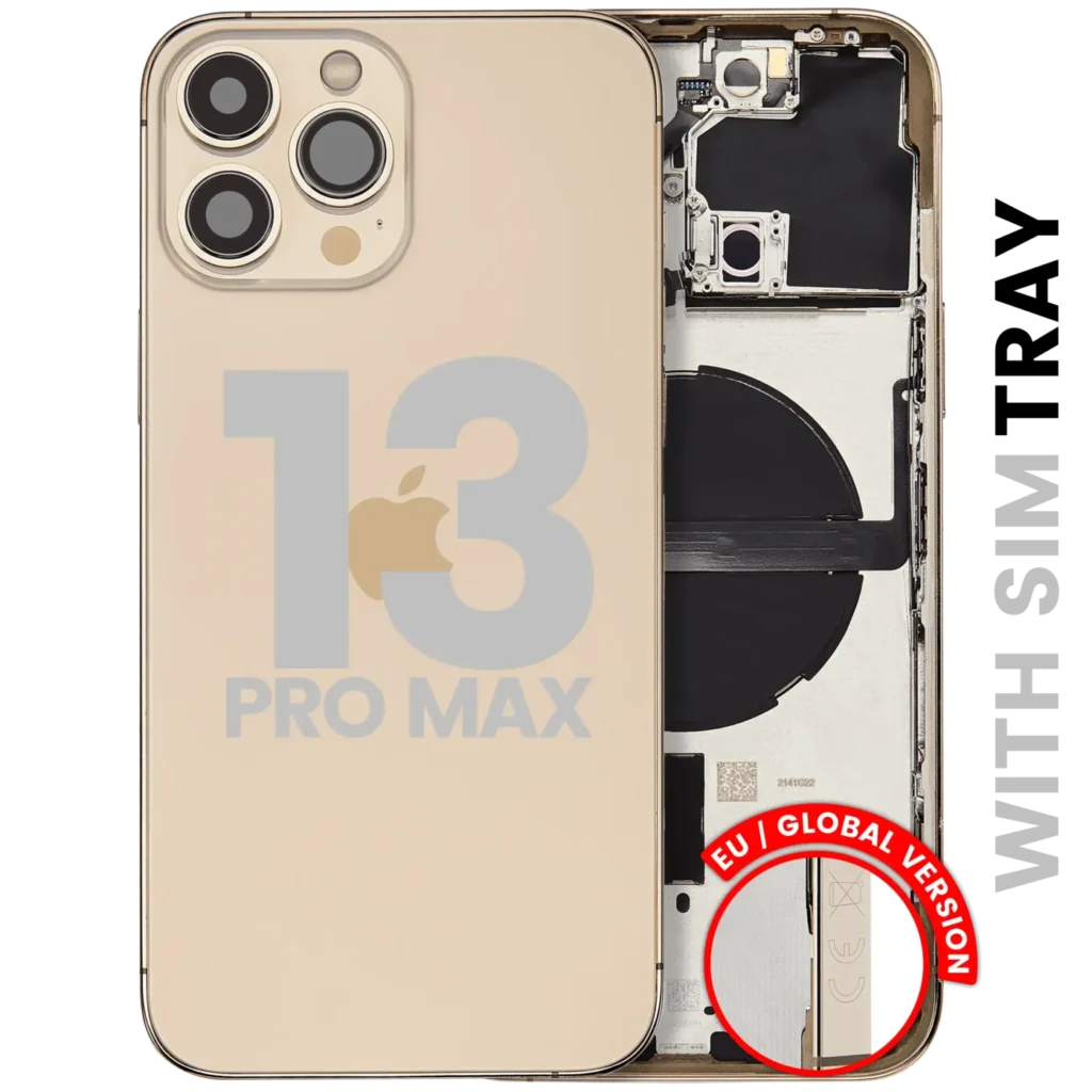 Back Housing W/ Small Parts For iPhone 13 Pro Max (EU / Global Version) (Used OEM Pull: Grade B) (Gold)