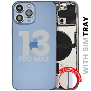 Back Housing W/ Small Parts For iPhone 13 Pro Max (EU / Global Version) (Used OEM Pull: Grade A) (Sierra Blue)