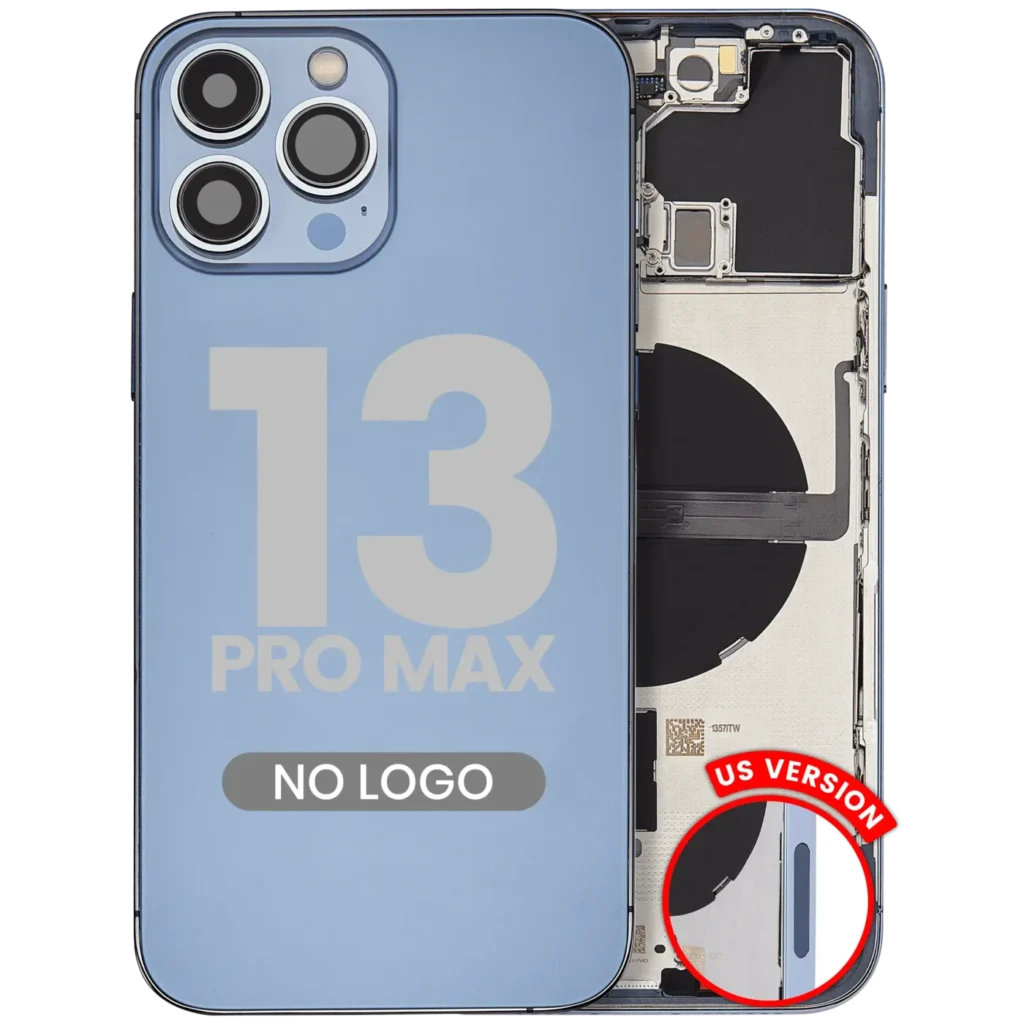 Back Housing W/ Small Parts For iPhone 13 Pro Max (US Version) (Aftermarket Plus) (Sierra Blue)