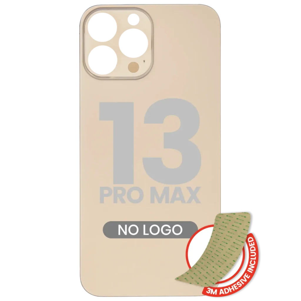 Back Glass With 3M Adhesive For iPhone 13 Pro Max (No Logo / Large Camera Hole) (Gold)