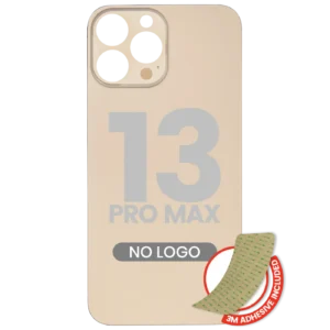 Back Glass With 3M Adhesive For iPhone 13 Pro Max (No Logo / Large Camera Hole) (Gold)