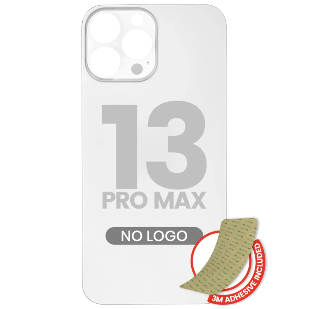 Back Glass With 3M Adhesive For iPhone 13 Pro Max (No Logo / Large Camera Hole) (Silver)