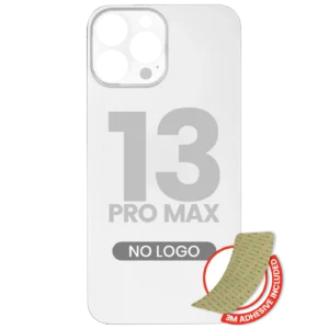 Back Glass With 3M Adhesive For iPhone 13 Pro Max (No Logo / Large Camera Hole) (Silver)