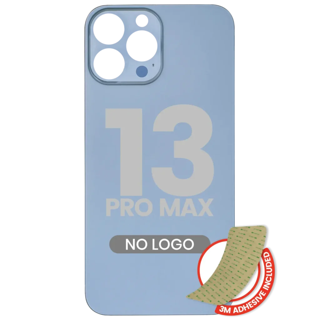 Back Glass With 3M Adhesive For iPhone 13 Pro Max (No Logo / Large Camera Hole) (Sierra Blue)