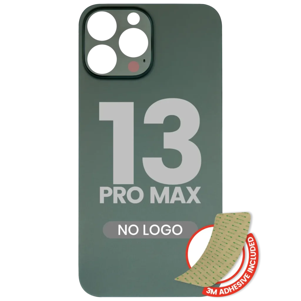 Back Glass With 3M Adhesive For iPhone 13 Pro Max (No Logo / Large Camera Hole) (Alpine Green)
