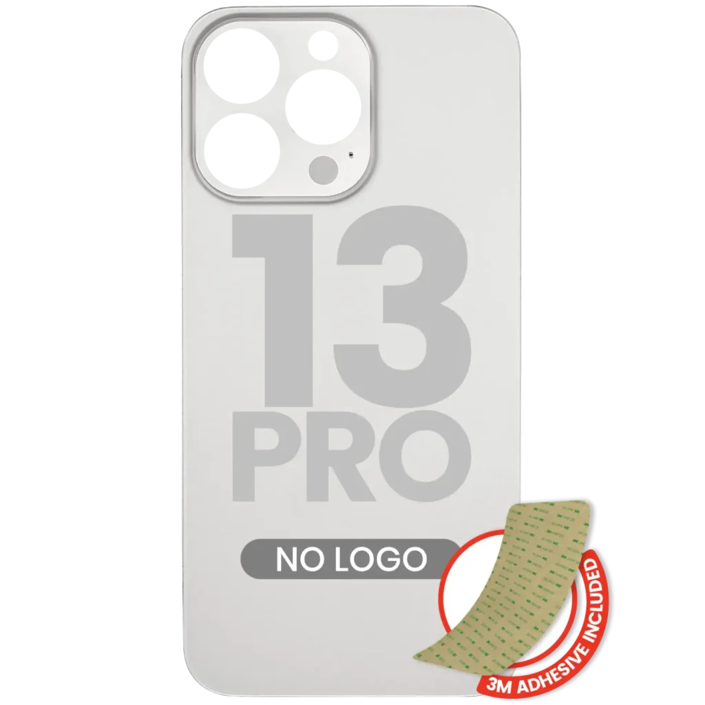 Back Glass With 3M Adhesive For iPhone 13 Pro (No Logo / Large Camera Hole) (Silver)