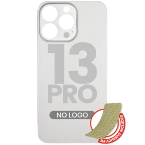 Back Glass With 3M Adhesive For iPhone 13 Pro (No Logo / Large Camera Hole) (Silver)