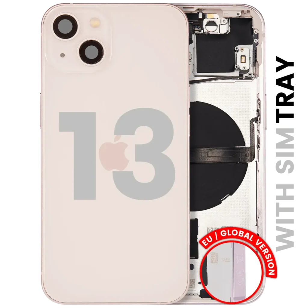 Back Housing W/ Small Parts For iPhone 13 (EU / Global Version) (Used OEM Pull: Grade B) (Pink)