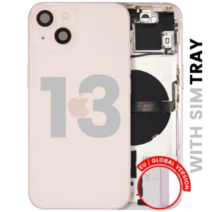 Back Housing W/ Small Parts For iPhone 13 (EU / Global Version) (Used OEM Pull: Grade B) (Pink)