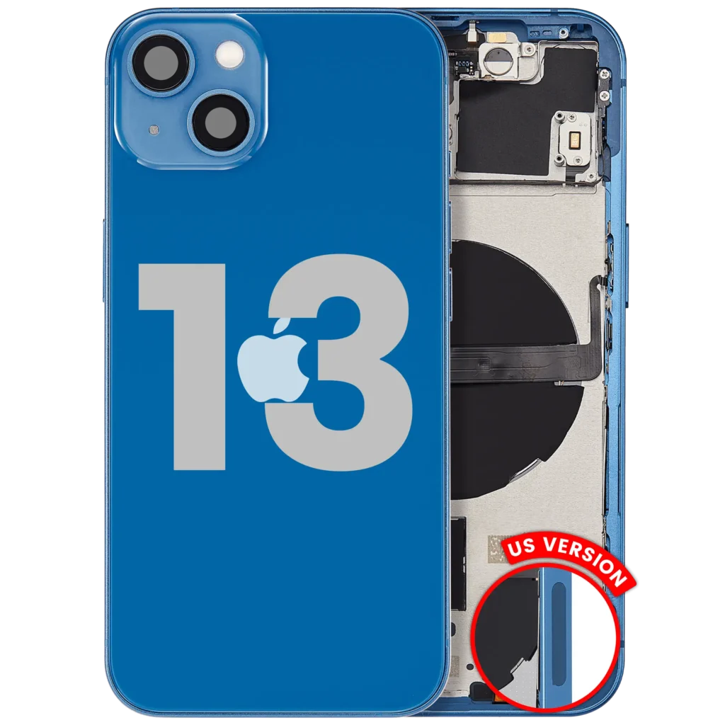 Back Housing W/ Small Parts For iPhone 13 (US Version) (Used OEM Pull: Grade B) (Blue)