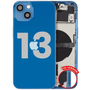 Back Housing W/ Small Parts For iPhone 13 (US Version) (Used OEM Pull: Grade B) (Blue)