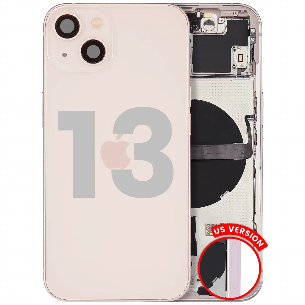 Back Housing W/ Small Parts For iPhone 13 (US Version) (Used OEM Pull: Grade B) (Pink)