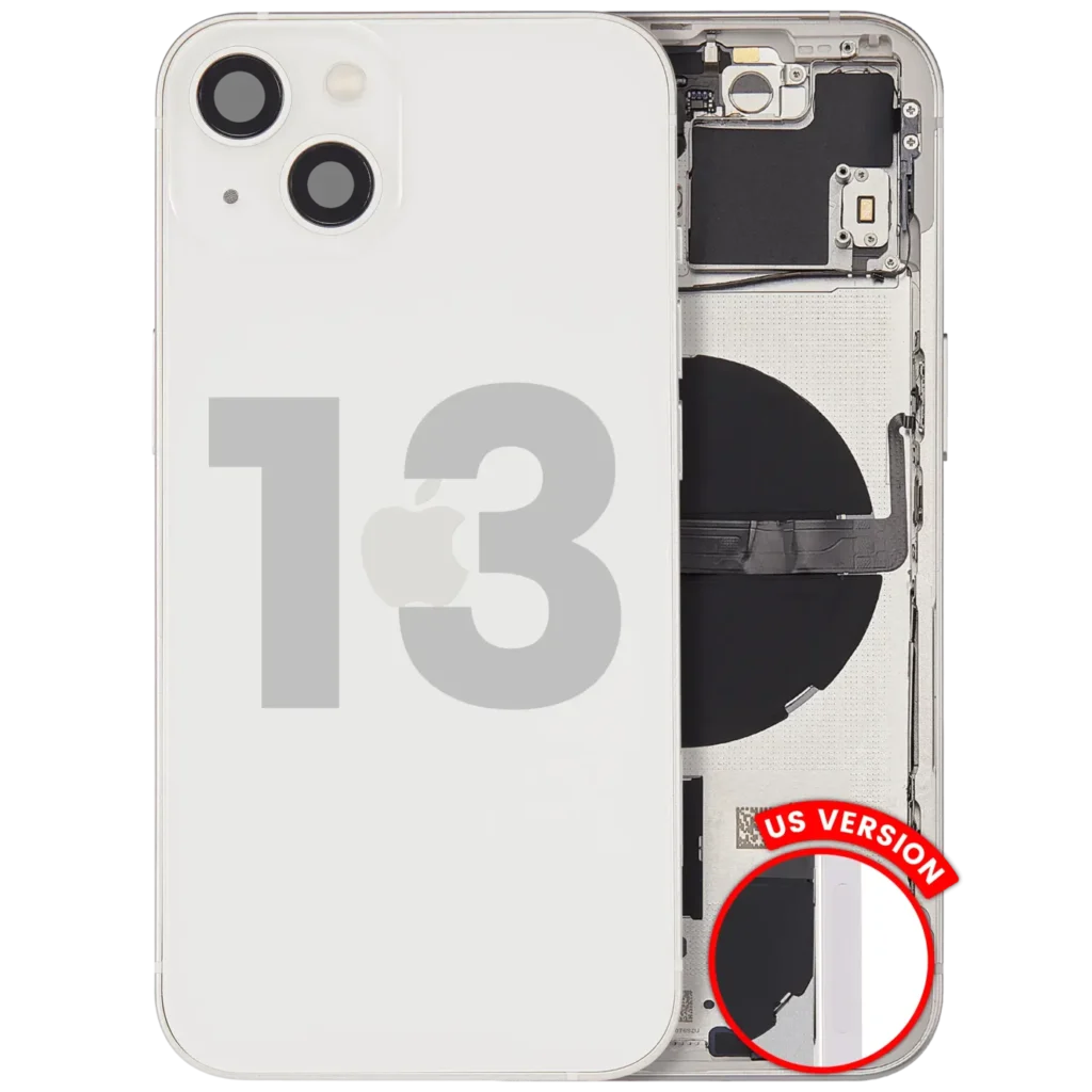 Back Housing W/ Small Parts For iPhone 13 (US Version) (Used OEM Pull: Grade C) (Starlight)